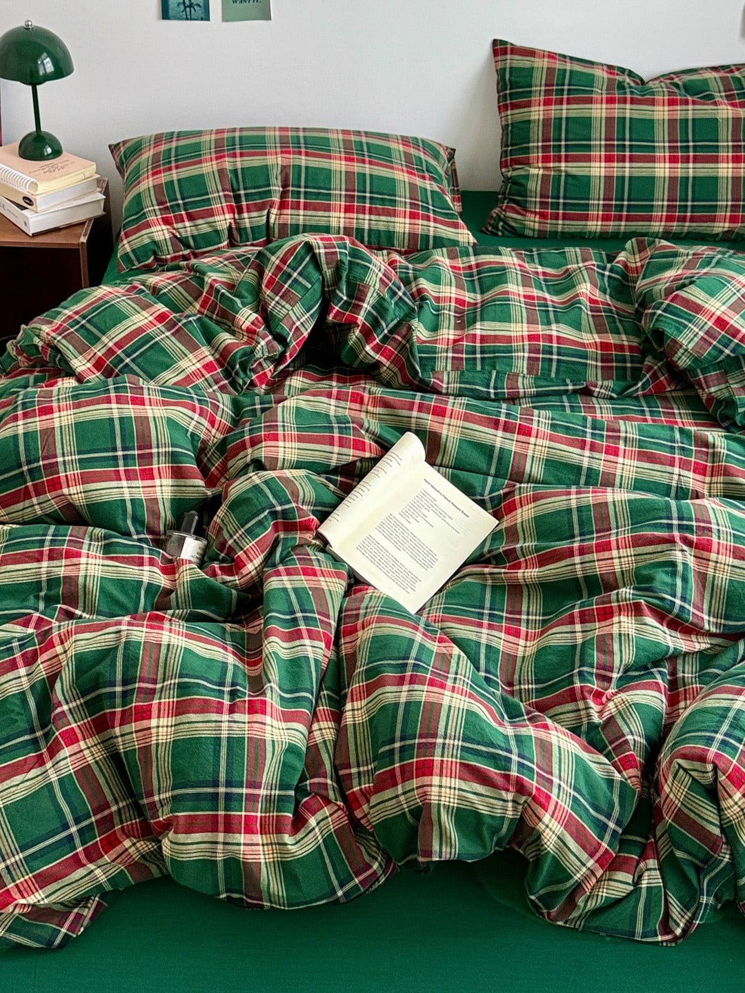 Holiday Plaid Washed Cotton Duvet Cover Set original reference image 44