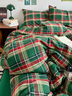 Holiday Plaid Washed Cotton Duvet Cover Set original reference image 45