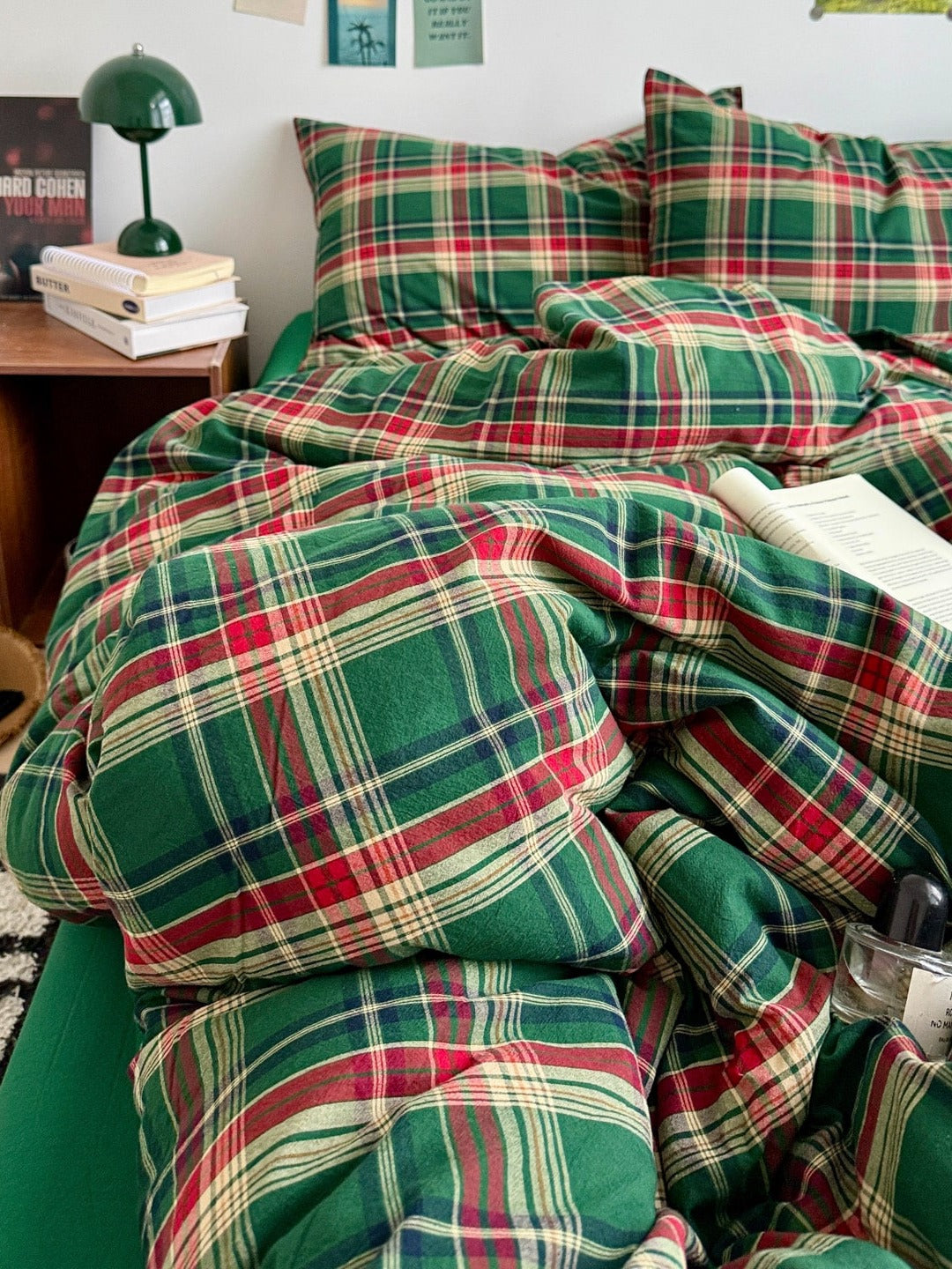 Holiday Plaid Washed Cotton Duvet Cover Set original reference image 45