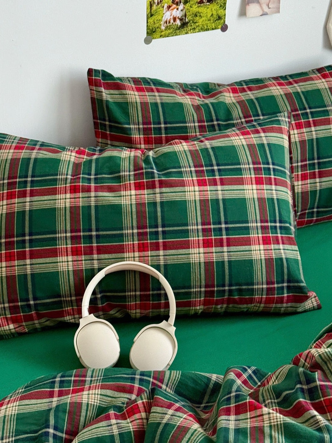 Holiday Plaid Washed Cotton Duvet Cover Set original reference image 47