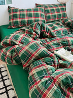 Holiday Plaid Washed Cotton Duvet Cover Set original reference image 48