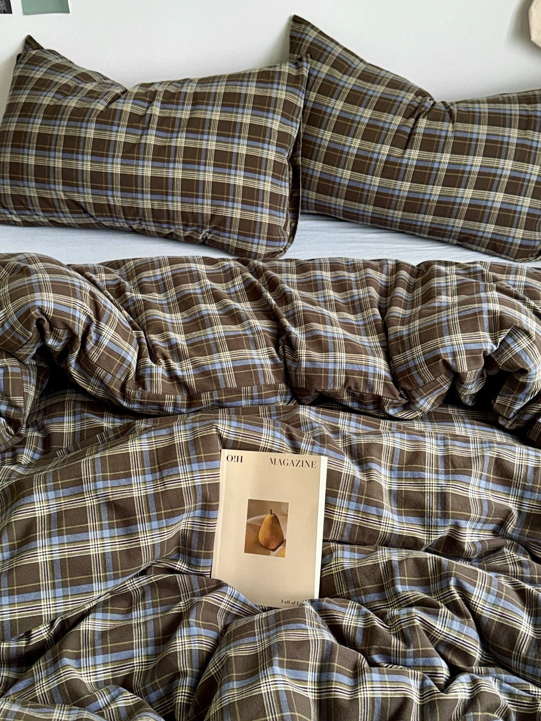 Holiday Plaid Washed Cotton Duvet Cover Set original reference image 49