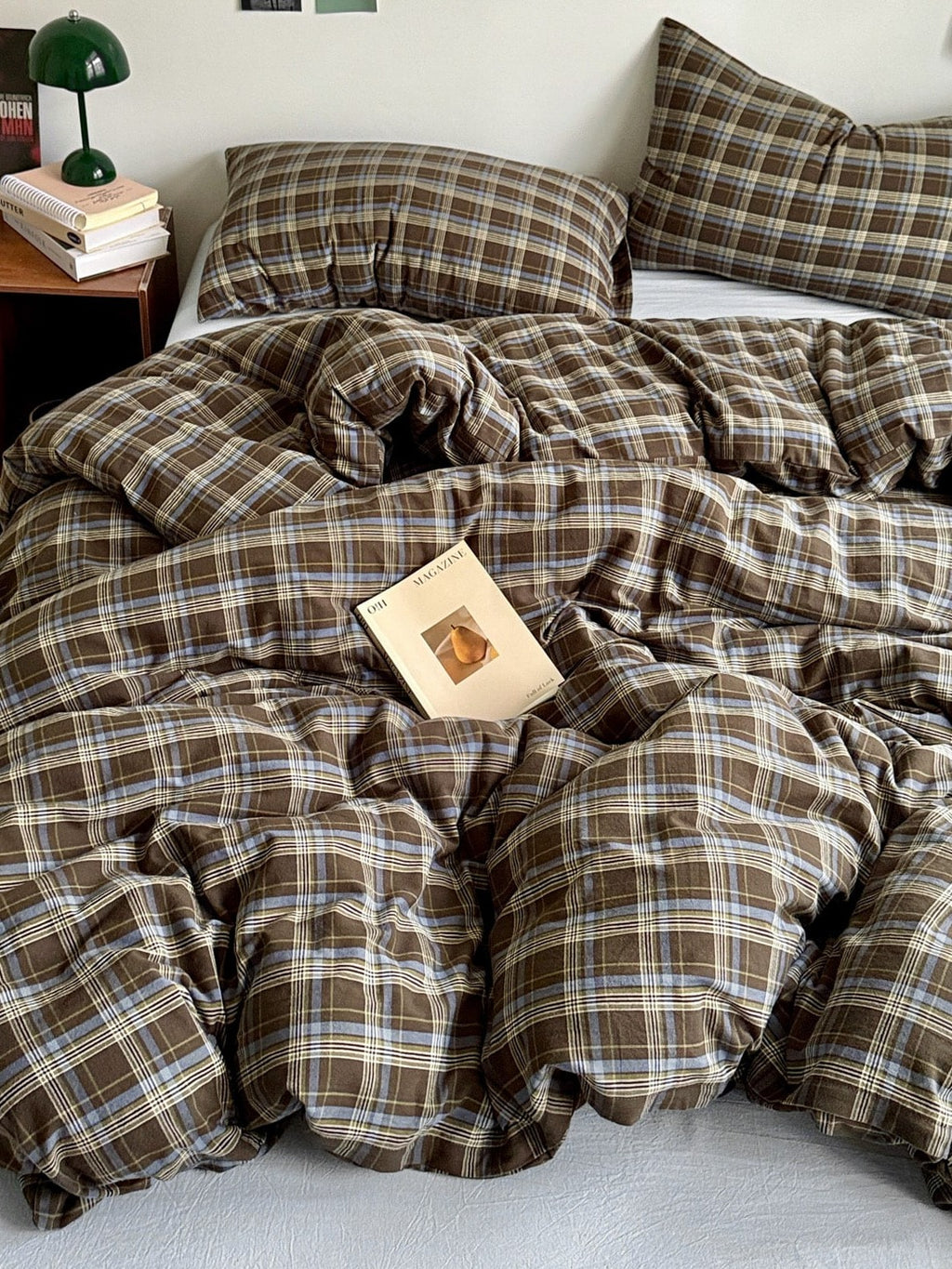 Holiday Plaid Washed Cotton Duvet Cover Set original reference image 50