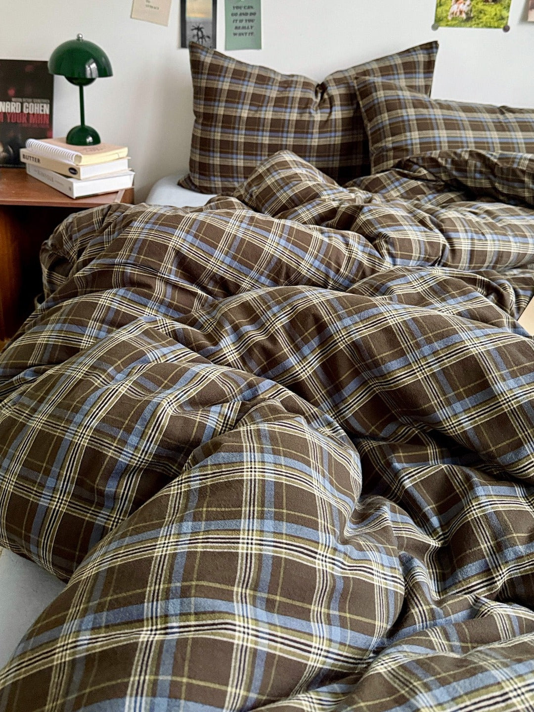 Holiday Plaid Washed Cotton Duvet Cover Set original reference image 51