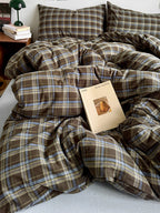 Holiday Plaid Washed Cotton Duvet Cover Set original reference image 52
