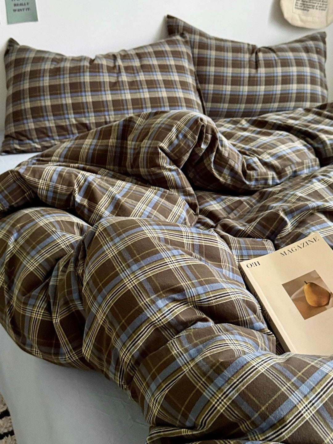 Holiday Plaid Washed Cotton Duvet Cover Set original reference image 54