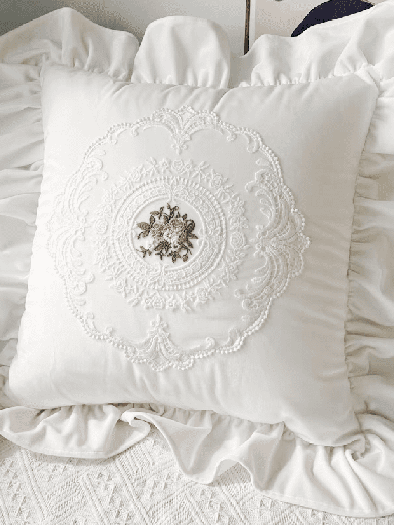 Lace Ruffle Throw Pillow