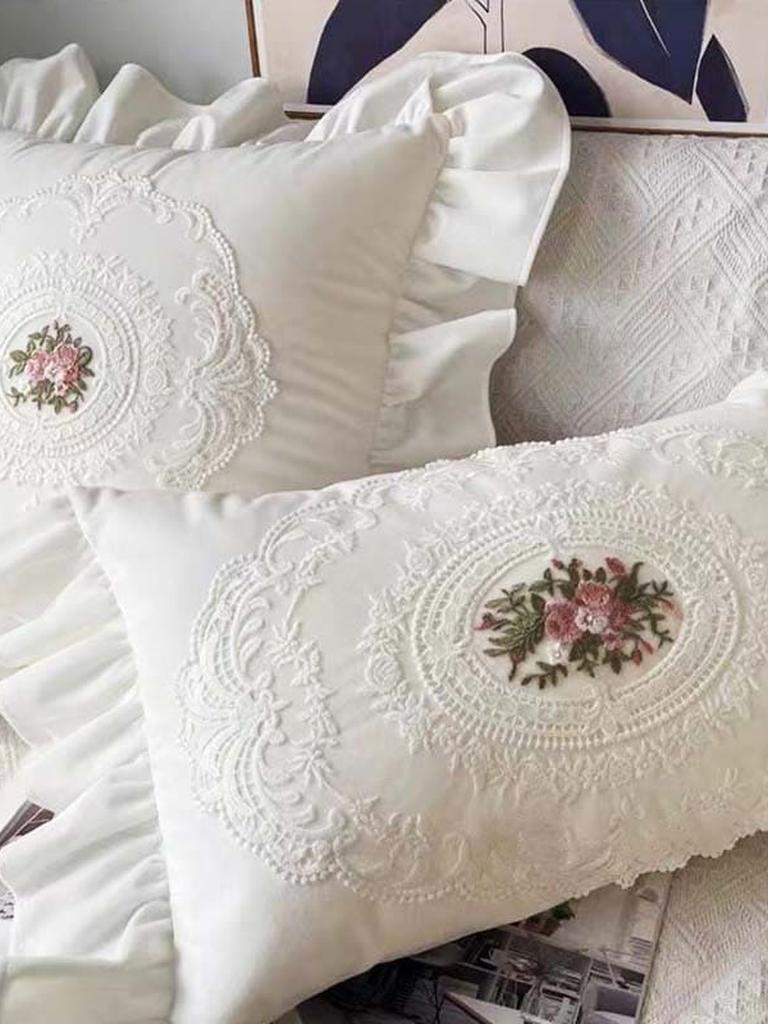 Lace Ruffle Throw Pillow