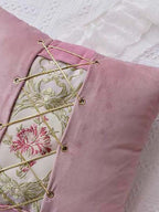 Lace-up Décor Throw Pillow - Pink