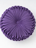 Colorful Round Pleated Velvet Cushion