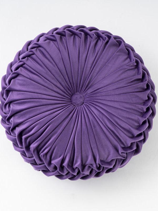 Colorful Round Pleated Velvet Cushion