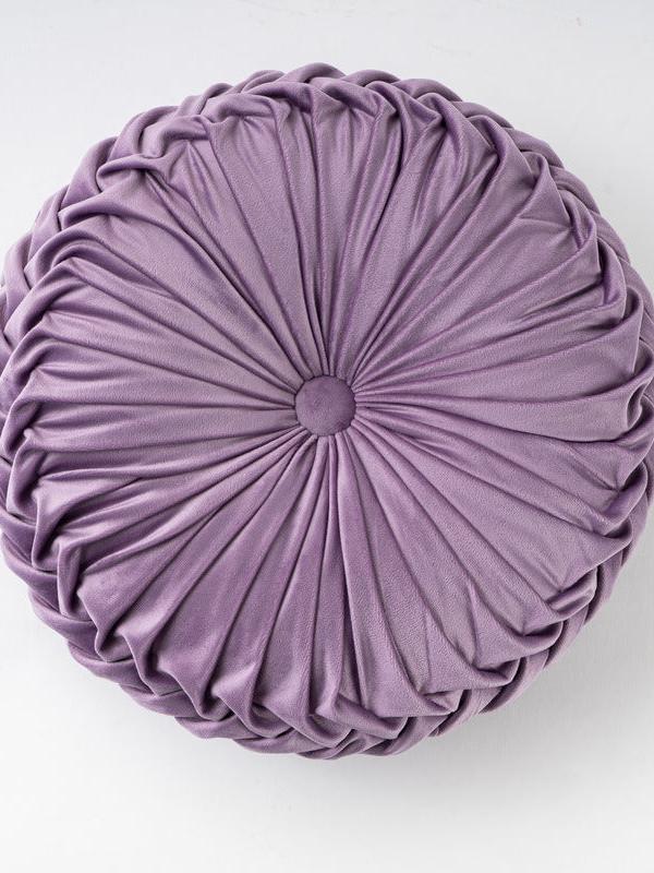 Colorful Round Pleated Velvet Cushion