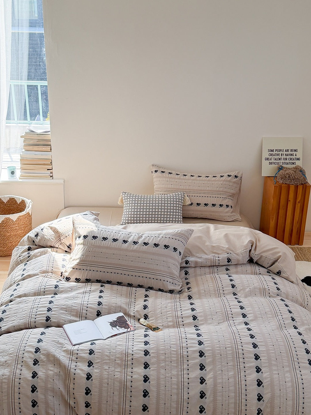 Liora Heart Yarn-Dyed Cotton Duvet Cover original reference image 1