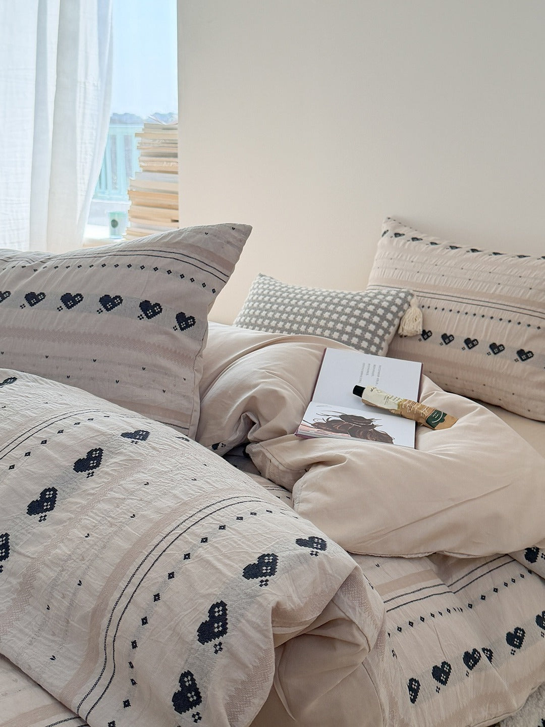 Liora Heart Yarn-Dyed Cotton Duvet Cover original reference image 5