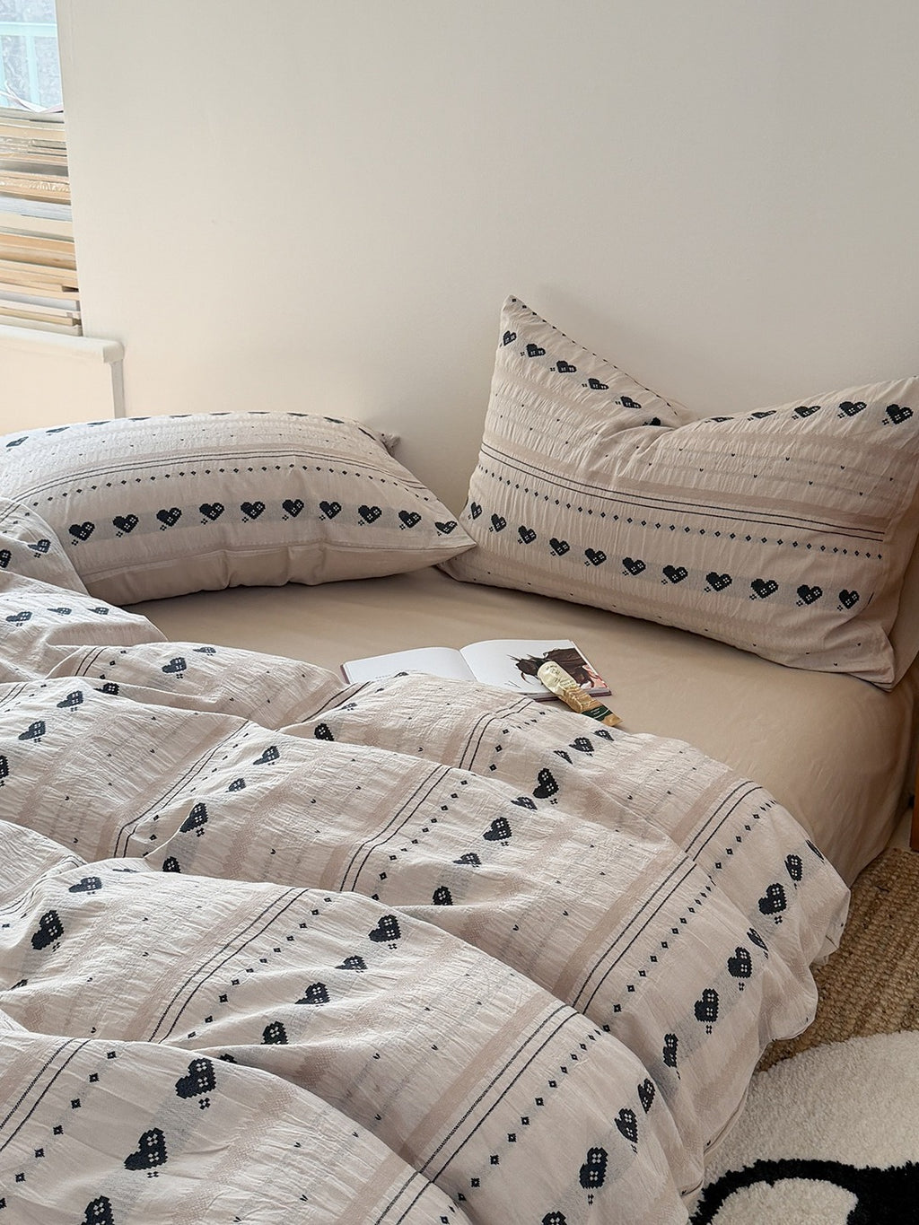Liora Heart Yarn-Dyed Cotton Duvet Cover original reference image 6