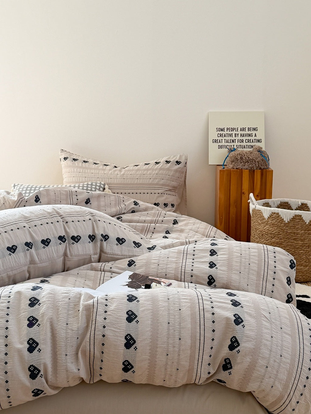 Liora Heart Yarn-Dyed Cotton Duvet Cover original reference image 8