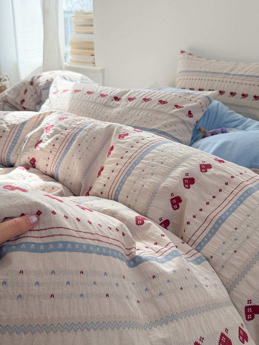 Liora Heart Yarn-Dyed Cotton Duvet Cover original reference image 13