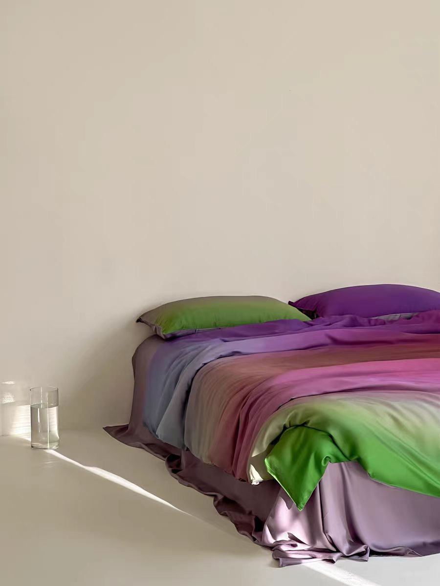 Luxury Ombre Aurora Duvet Cover - Green