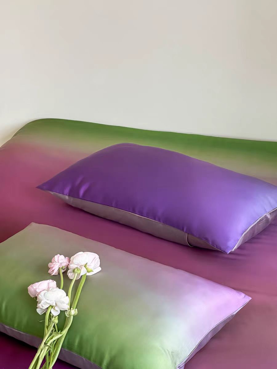 Luxury Ombre Aurora Duvet Cover - Green