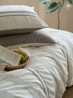 Manhattan Stripe Waffle Jacquard Duvet Cover original reference image 2