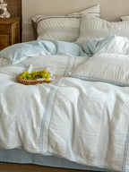 Manhattan Stripe Waffle Jacquard Duvet Cover original reference image 9