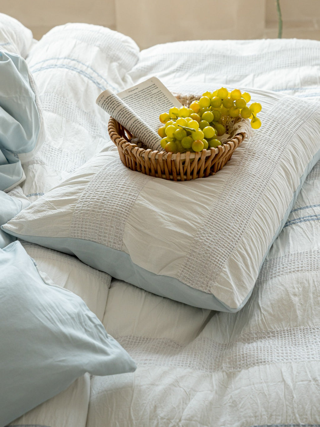 Manhattan Stripe Waffle Jacquard Duvet Cover original reference image 11