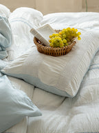 Manhattan Stripe Waffle Jacquard Duvet Cover original reference image 11