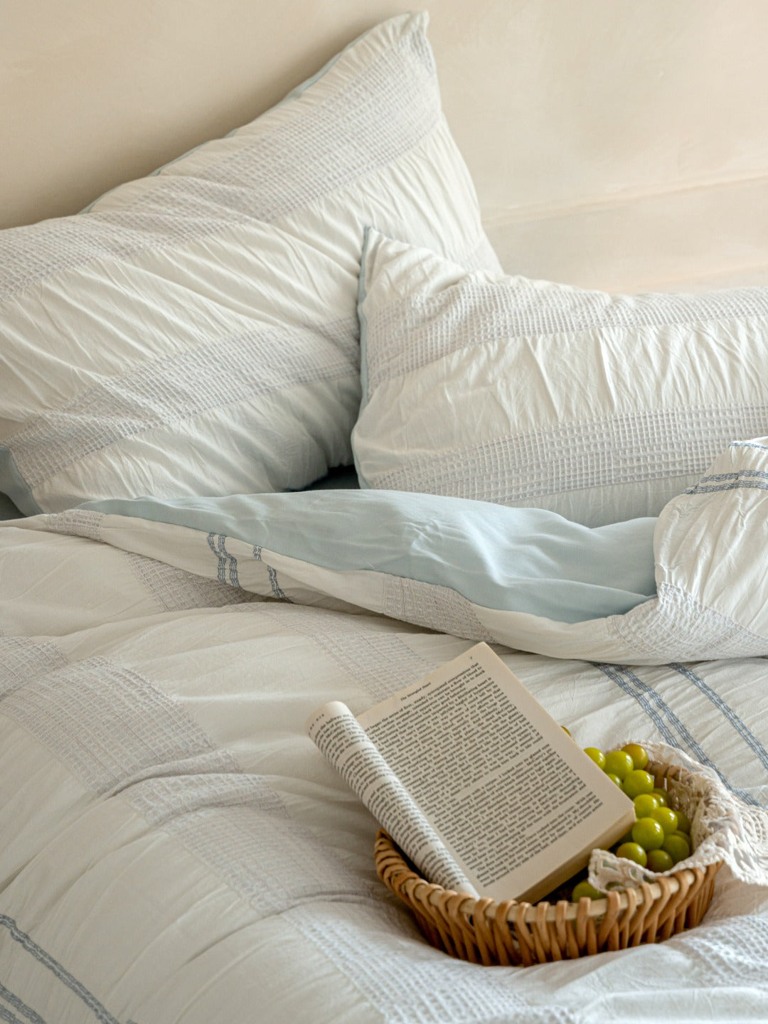 Manhattan Stripe Waffle Jacquard Duvet Cover original reference image 13