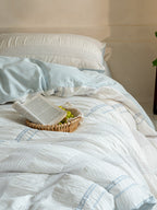 Manhattan Stripe Waffle Jacquard Duvet Cover original reference image 14