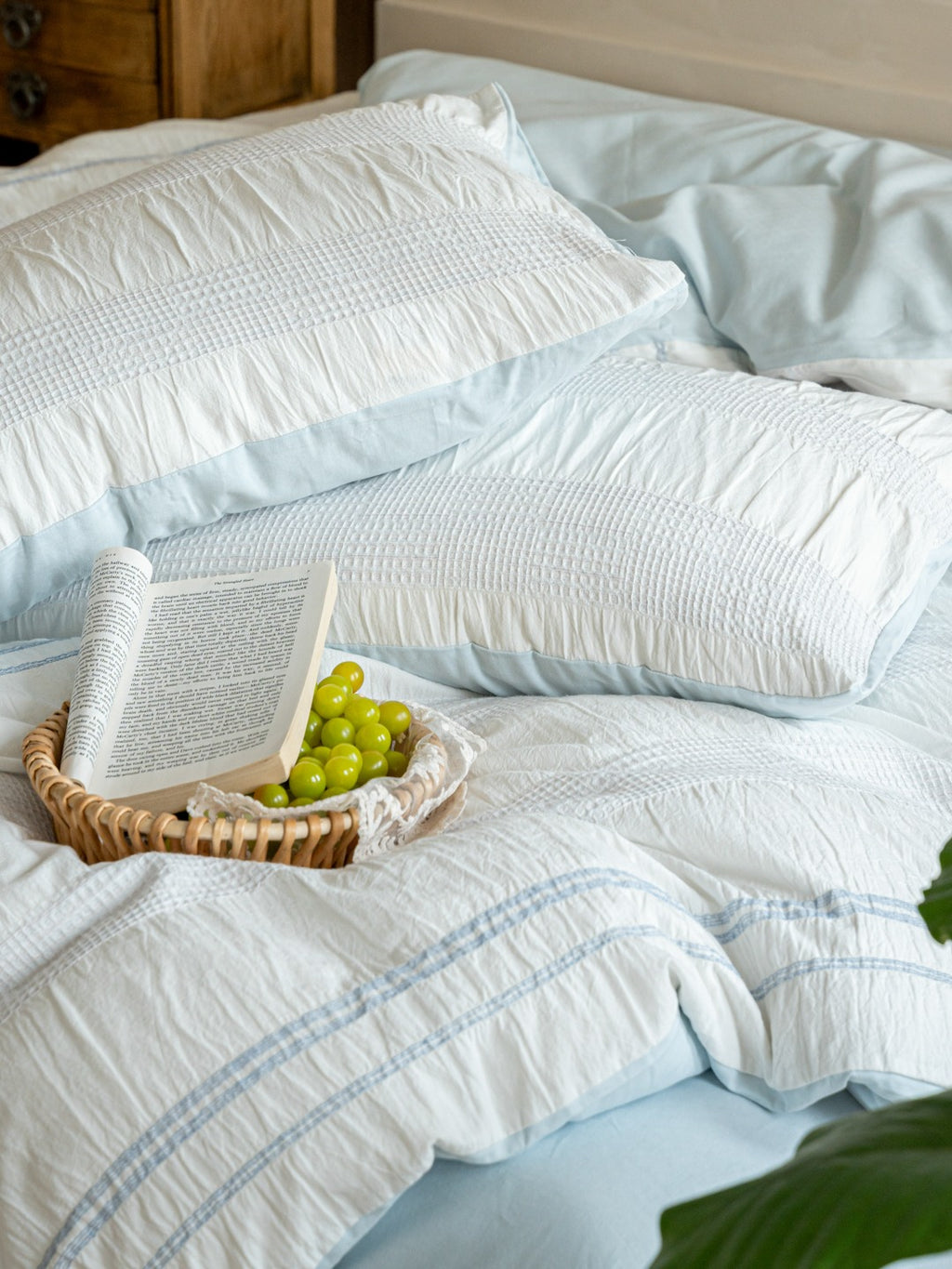Manhattan Stripe Waffle Jacquard Duvet Cover original reference image 15