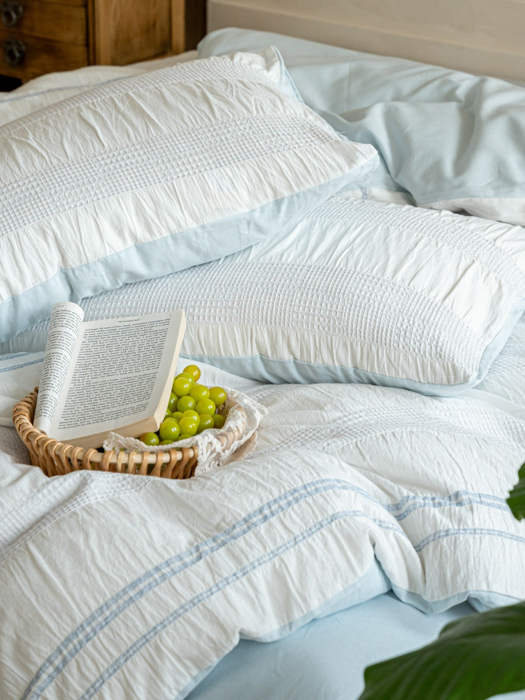 Manhattan Stripe Waffle Jacquard Duvet Cover original reference image 15