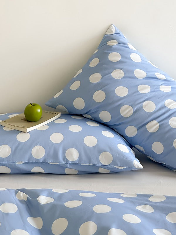 Marlow Sky Blue Polka Dot Cotton Duvet Cover original reference image 2