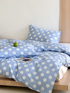 Marlow Sky Blue Polka Dot Cotton Duvet Cover original reference image 6