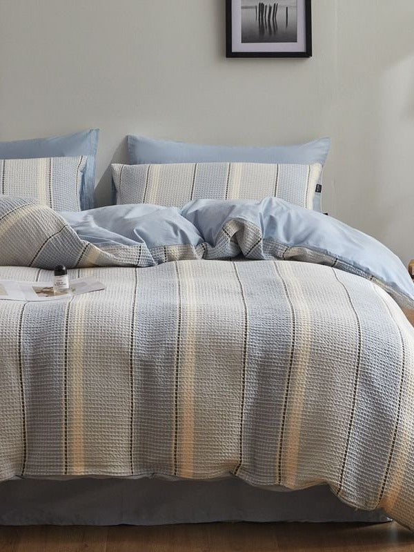 Meadowline Cotton Waffle Duvet Cover Set original reference image 1
