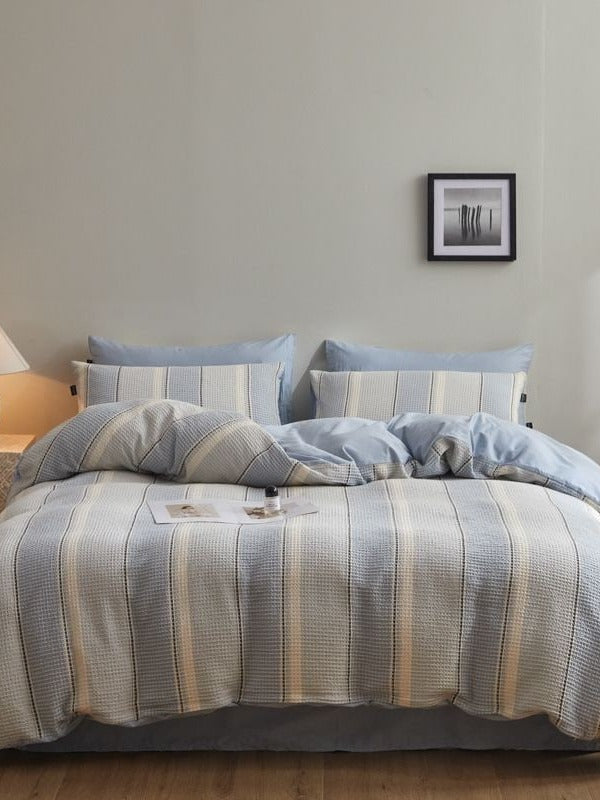 Meadowline Cotton Waffle Duvet Cover Set original reference image 6