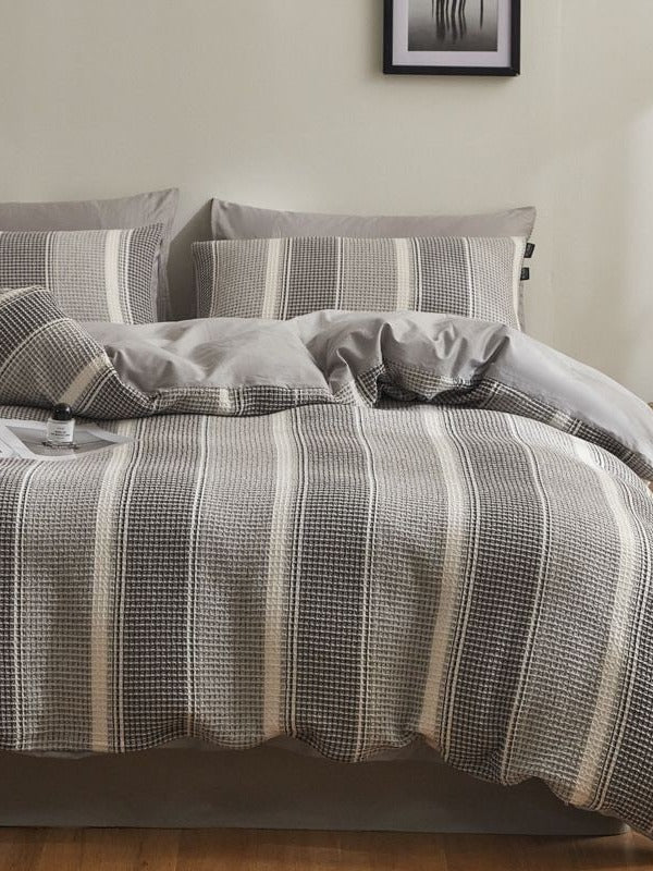 Meadowline Cotton Waffle Duvet Cover Set original reference image 7