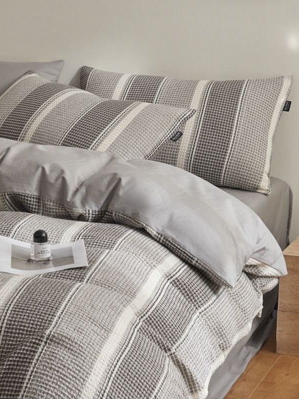 Meadowline Cotton Waffle Duvet Cover Set original reference image 8