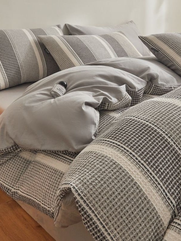 Meadowline Cotton Waffle Duvet Cover Set original reference image 9