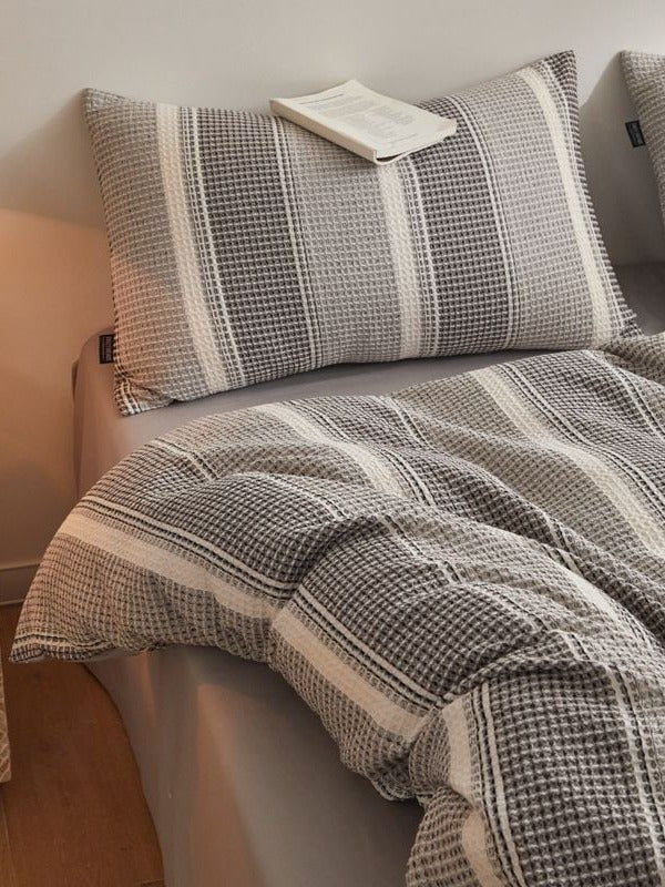 Meadowline Cotton Waffle Duvet Cover Set original reference image 11