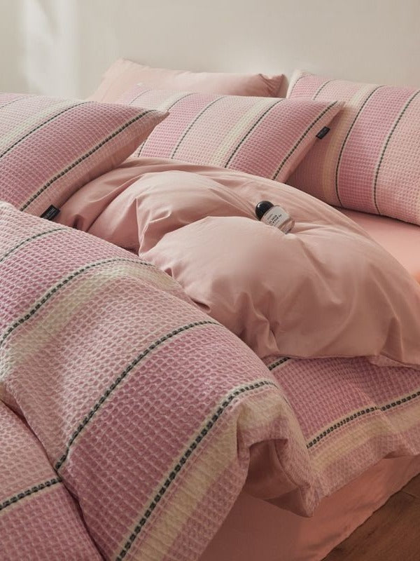 Meadowline Cotton Waffle Duvet Cover Set original reference image 16