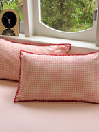 Milk Gingham Brushed Cotton Duvet Cover Set original reference image 7