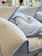 Milk Gingham Brushed Cotton Duvet Cover Set original reference image 16