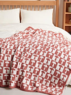 Mushroom Throw Blanket (Dull Red)