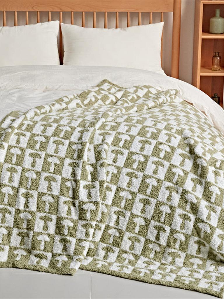Mushroom Throw Blanket (Grey)