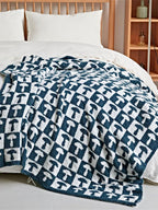 Mushroom Throw Blanket (Navy)