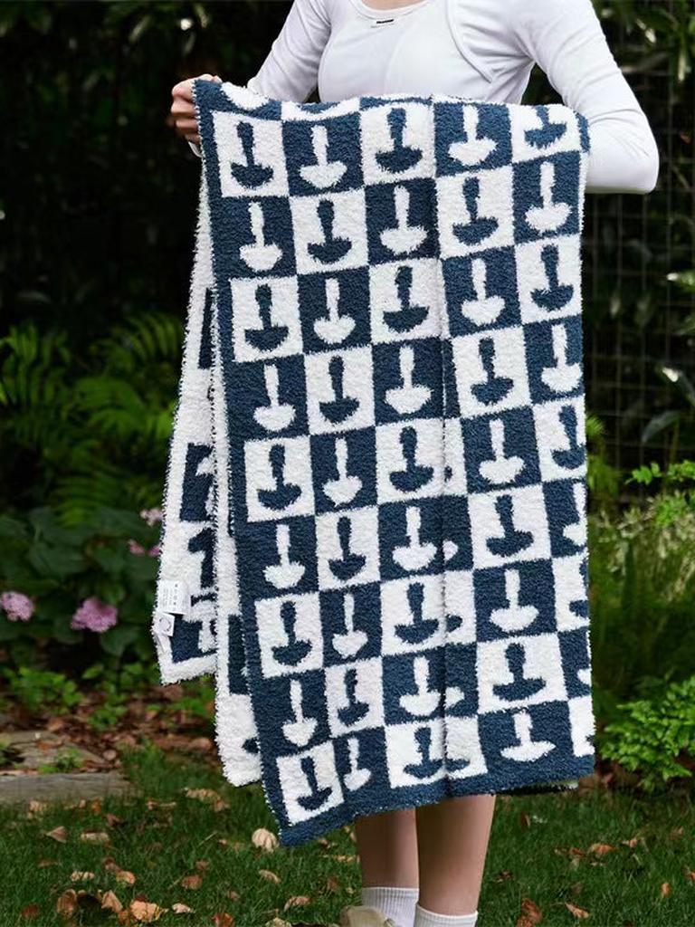 Mushroom Throw Blanket (Navy)