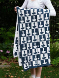 Mushroom Throw Blanket (Navy)