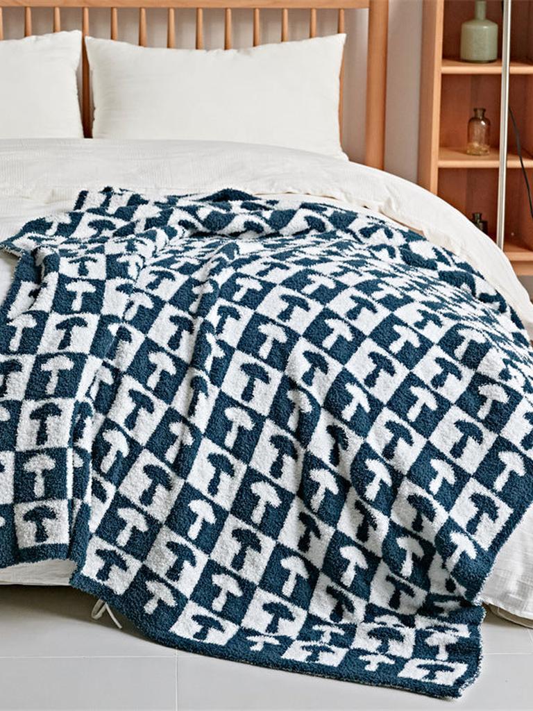 Mushroom Throw Blanket (Yellow- green)
