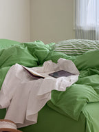 Orchard Green Washed Cotton Duvet Cover Set original reference image 2