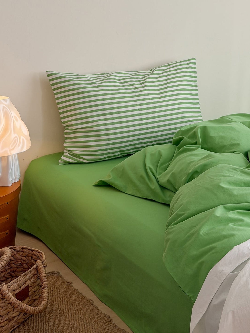 Orchard Green Washed Cotton Duvet Cover Set original reference image 6